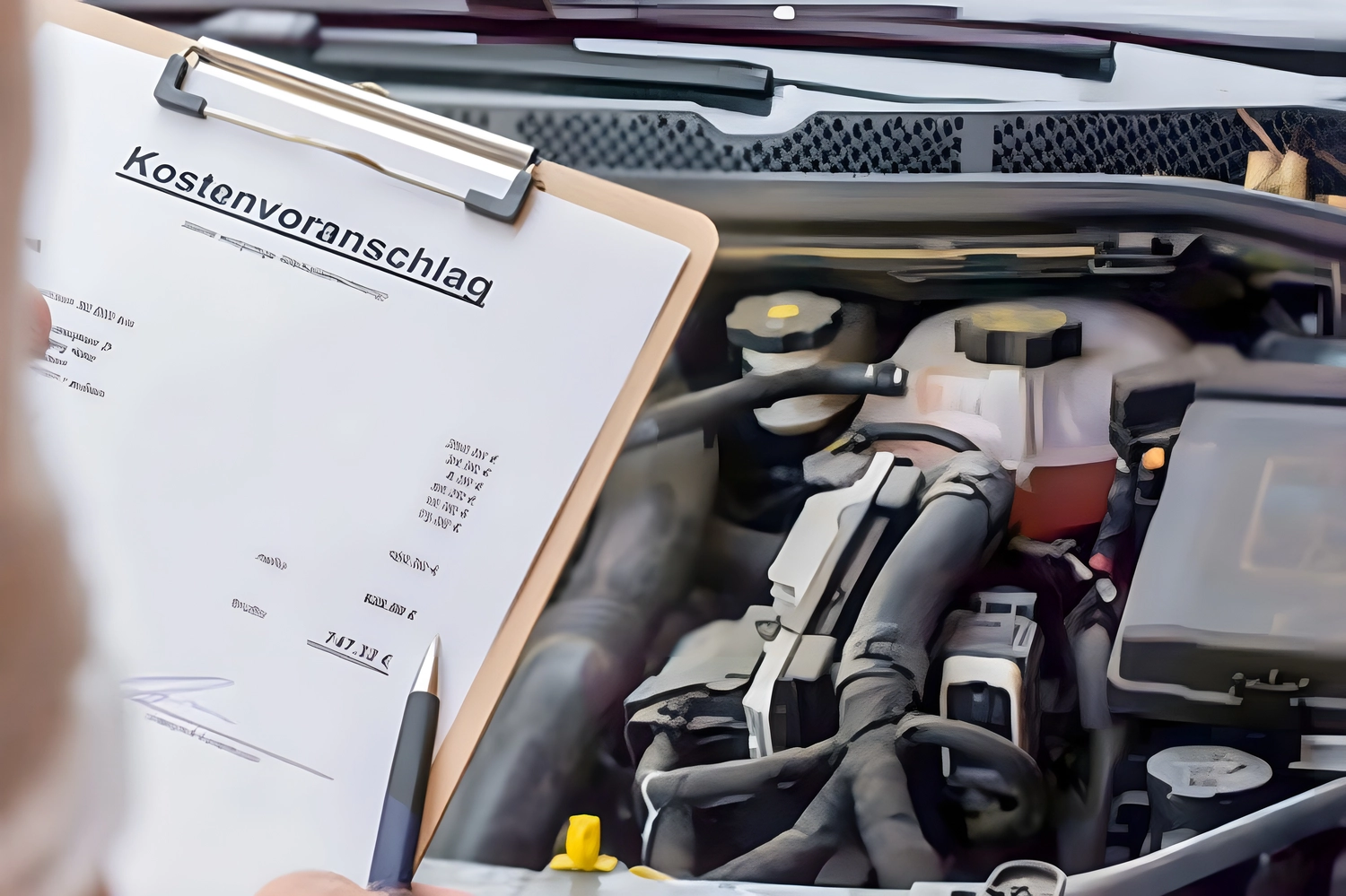 KFZ-Sachverständigenbüro - Peter Kühn - Kostenvoranschlag für die jährliche Inspektion eines Autos in deutscher Sprache 